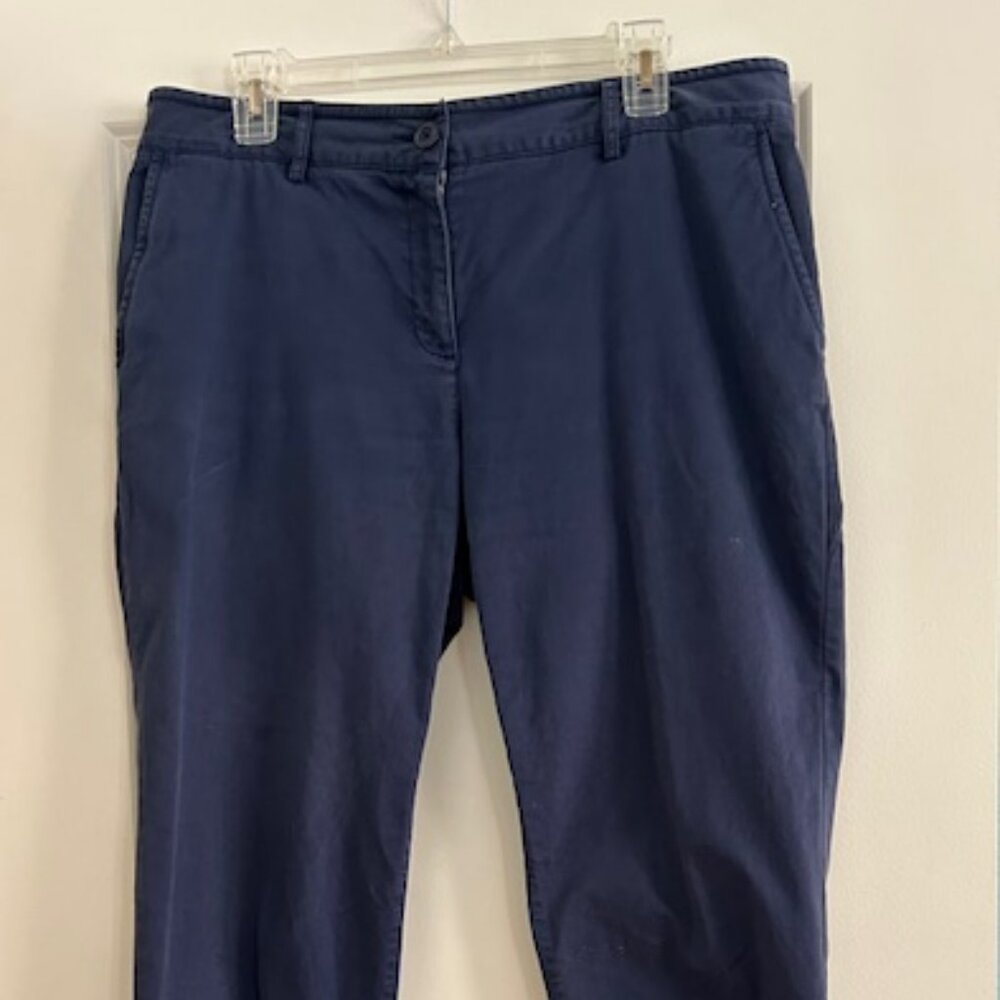 Navy Nautica Brushed Cotton Women's Pants, Size 12